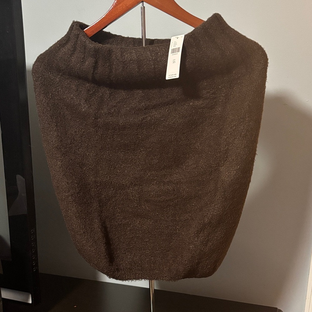Pilcro Anthropologie Dark Brown Strapless Sweater Size XS NWT